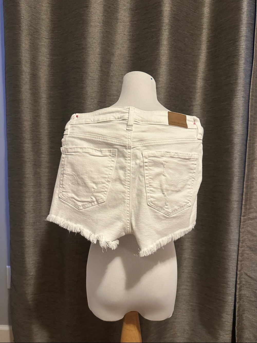American Eagle Outfitters White Distressed Cutoff Denim Shorts - Picture 4 of 4